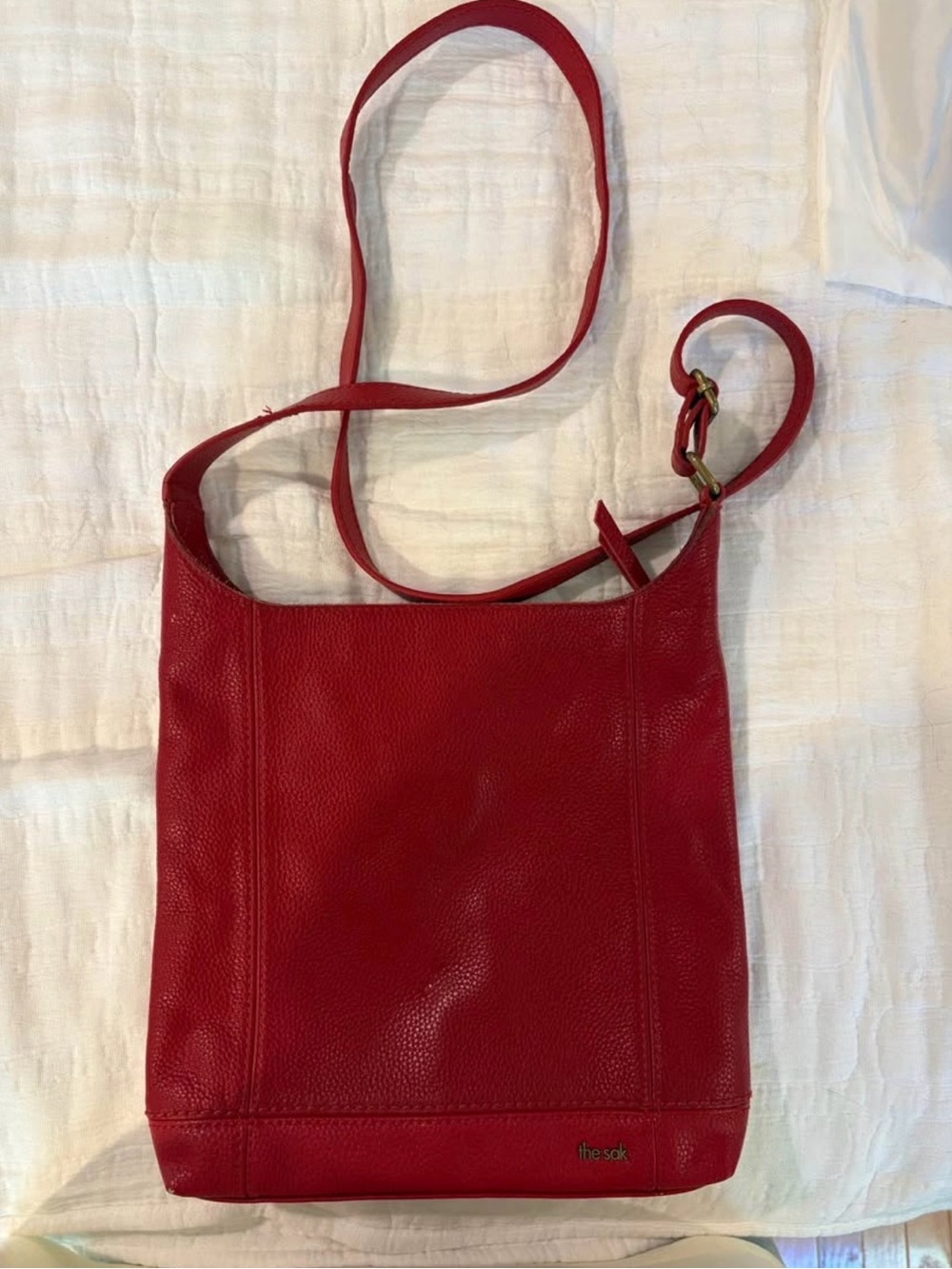 The Sak red pebbled leather shoulder bag